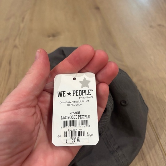 NWT Pavilion Gift Gray Lacrosse People Adjustable Strap Snap Back Baseball Hat - Picture 8 of 10